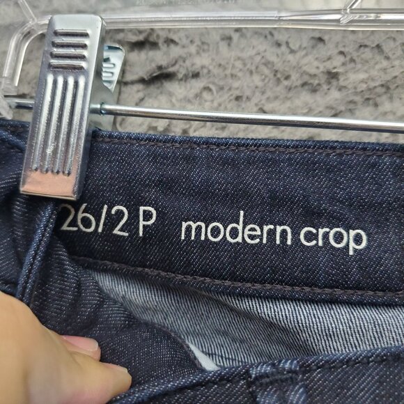 Loft Jeans Womens 2 Petite Indigo Blue Modern Crop Slim Stretch Denim *NWT* - Picture 3 of 15